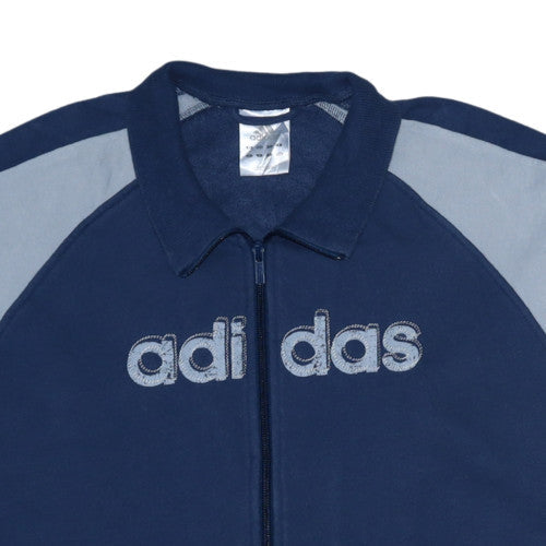 Mens UK Size L adidas Blue Full Zip Sweatshirt