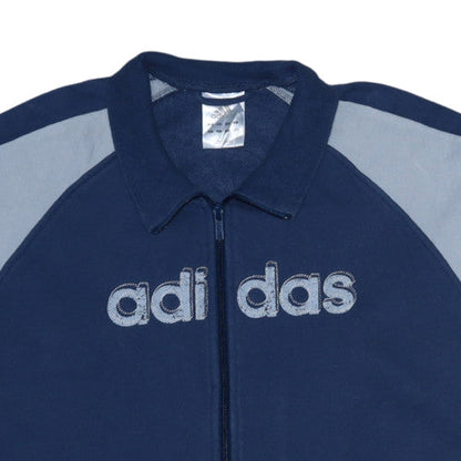 Mens UK Size L adidas Blue Full Zip Sweatshirt