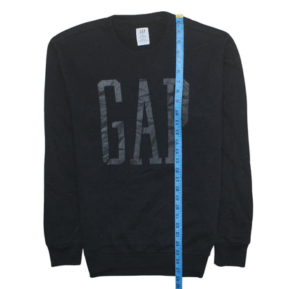 Gap Mens Black Crew Neck Logo Pullover Sweatshirt Size S