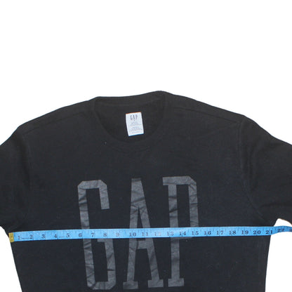 Gap Mens Black Crew Neck Logo Pullover Sweatshirt Size S