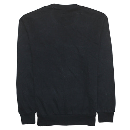 Gap Mens Black Crew Neck Logo Pullover Sweatshirt Size S