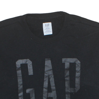 Gap Mens Black Crew Neck Logo Pullover Sweatshirt Size S