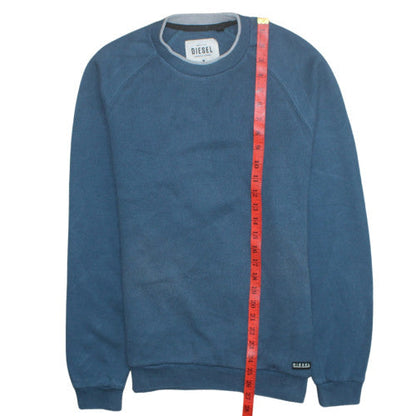 Diesel Men’s Blue Cotton Crew Neck Pullover Jumper Size M