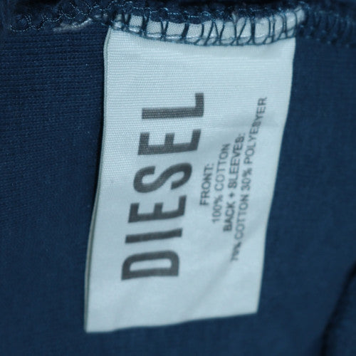 Diesel Men’s Blue Cotton Crew Neck Pullover Jumper Size M