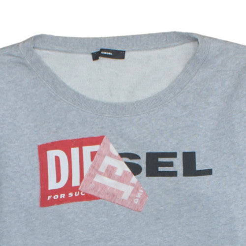 Mens UK Size M Diesel Grey Pullover Sweatshirt