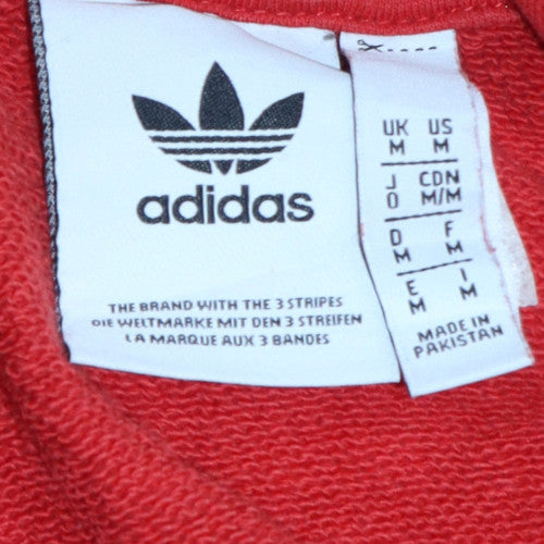Mens UK Size M adidas Red Pullover Hoodie