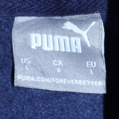 Mens UK Size L PUMA Blue Pullover Hoodie