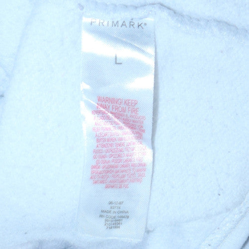 Mens UK Size L Primark White Pullover Hoodie