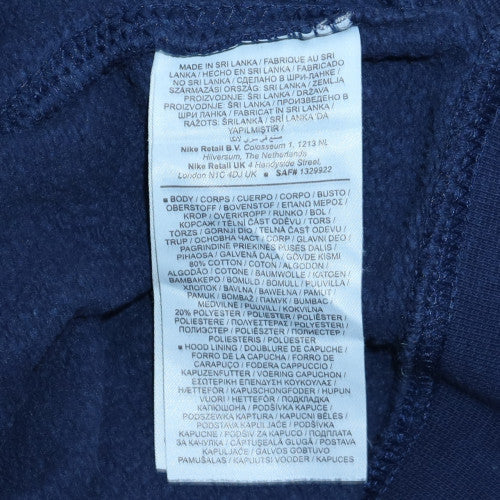 Mens UK Size S Nike Blue Full Zip Hoodie
