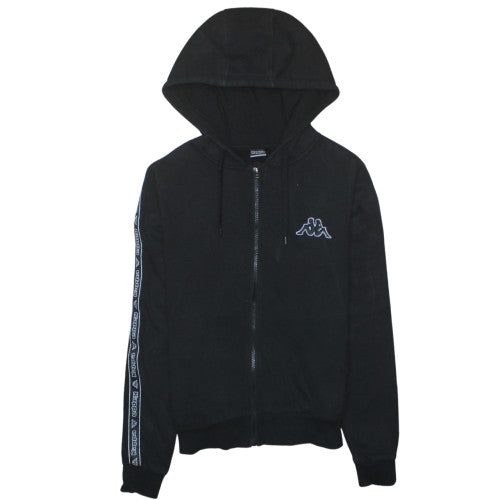 Womens UK Size 10 Kappa Black Full Zip Hoodie