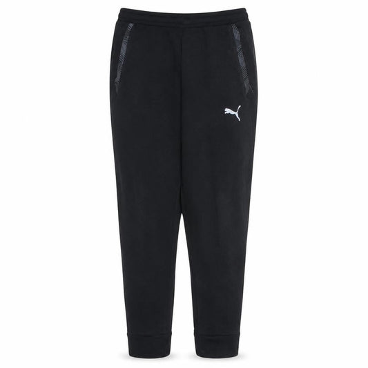 Front view of Puma Men's Black Jogger Trousers L Regular Fit Fleece Activewear
