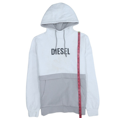 Mens UK Size M Diesel White Pullover Hoodie