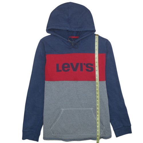 Mens UK Size M Levi's Blue Pullover Hoodie