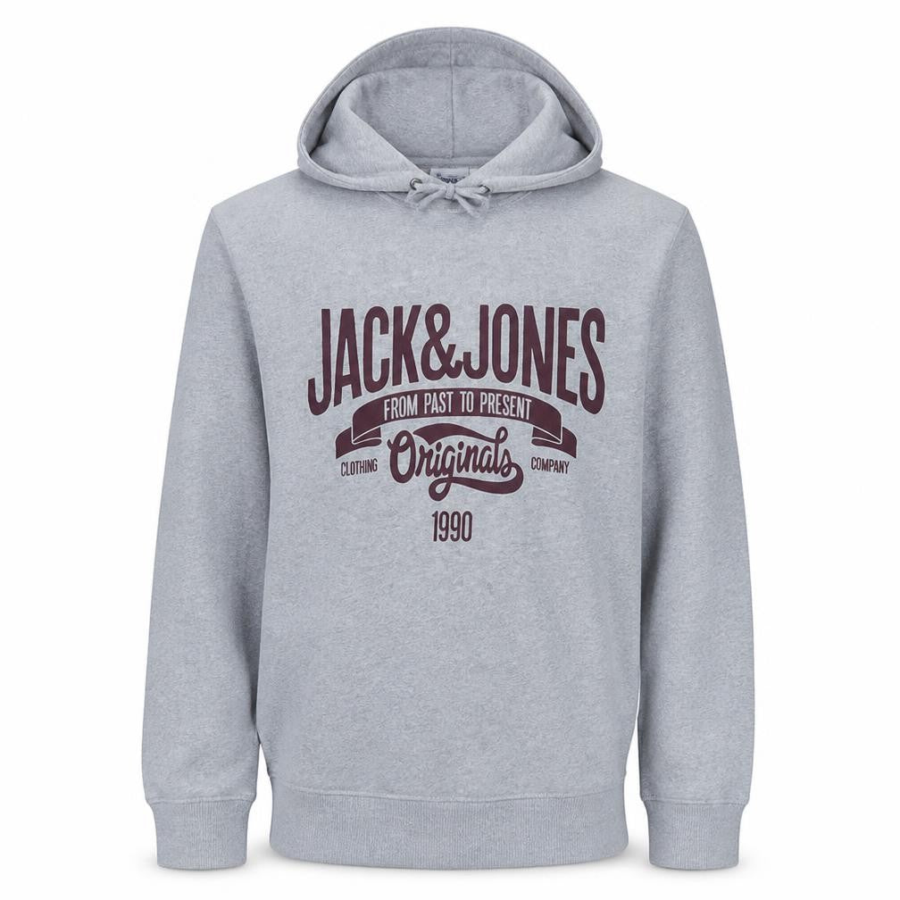 Mens UK Size L Jack & Jones Grey Pullover Hoodie