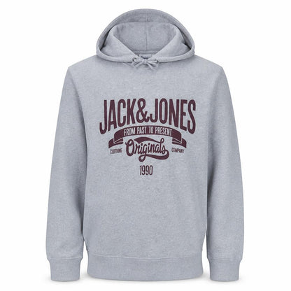 Mens UK Size L Jack & Jones Grey Pullover Hoodie