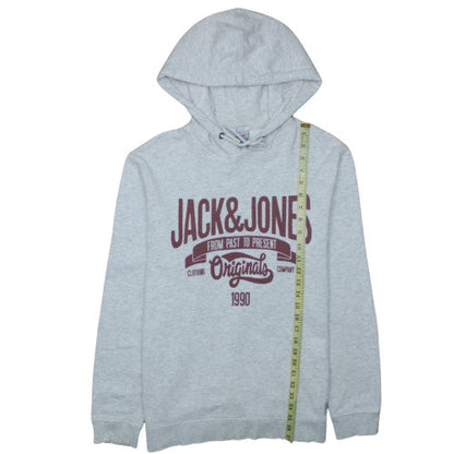 Mens UK Size L Jack & Jones Grey Pullover Hoodie