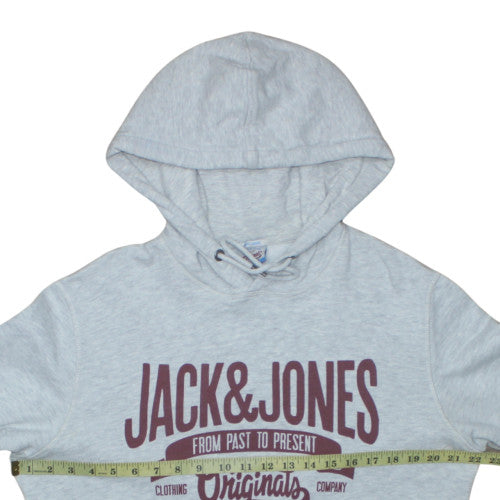 Mens UK Size L Jack & Jones Grey Pullover Hoodie