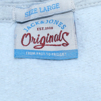 Mens UK Size L Jack & Jones Grey Pullover Hoodie