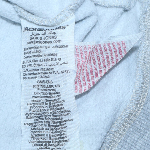 Mens UK Size L Jack & Jones Grey Pullover Hoodie