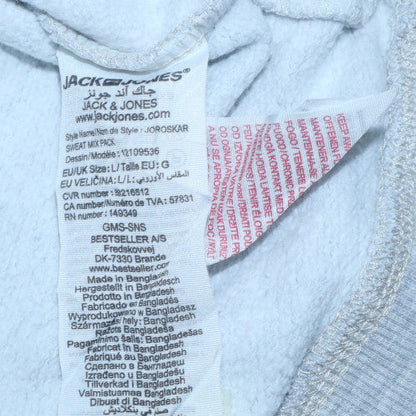 Mens UK Size L Jack & Jones Grey Pullover Hoodie