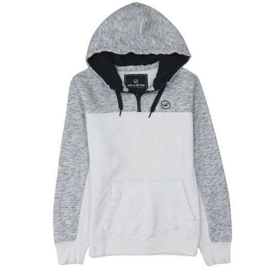 Mens UK Size S Hollister Grey 1/2 Zip Hoodie