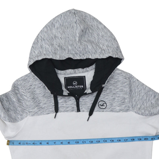 Mens UK Size S Hollister Grey 1/2 Zip Hoodie