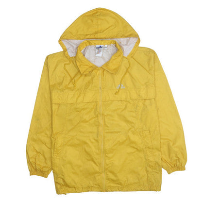 Adidas Women's Yellow Windbreaker Jacket Size 14 Hooded Zip