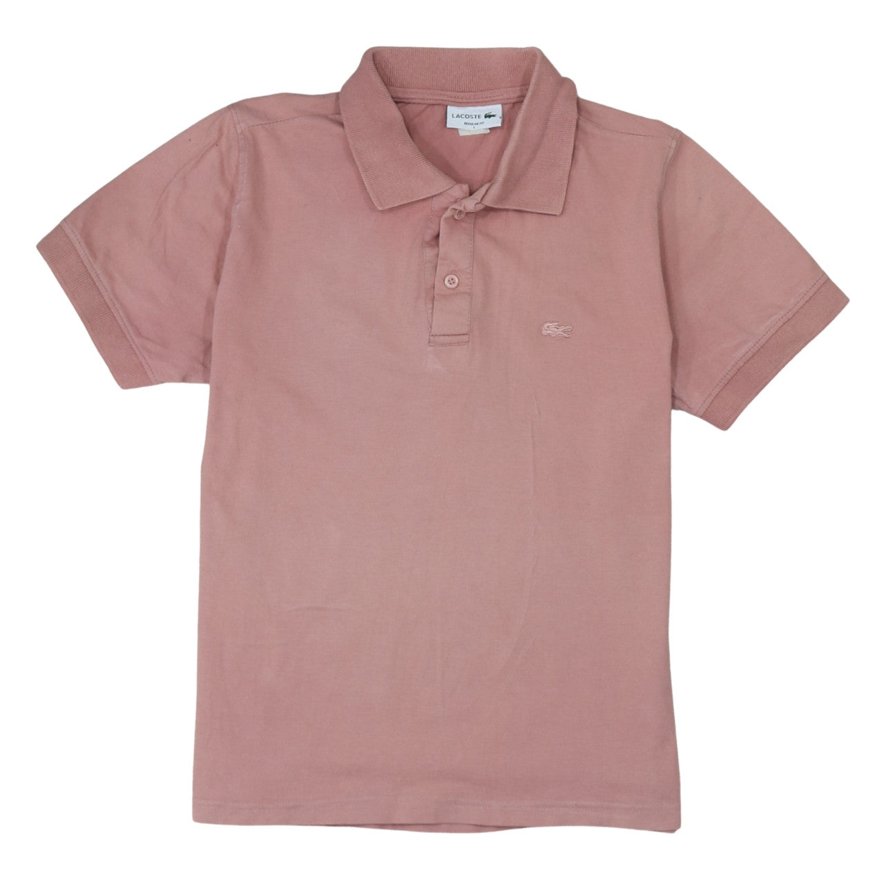 Lacoste Men's Pink Cotton Regular Fit Polo Shirt Size L