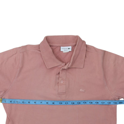 Lacoste Men's Pink Cotton Regular Fit Polo Shirt Size L