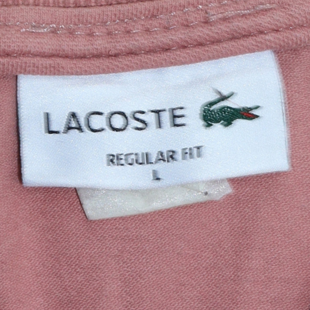 Lacoste Men's Pink Cotton Regular Fit Polo Shirt Size L