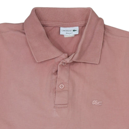 Lacoste Men's Pink Cotton Regular Fit Polo Shirt Size L