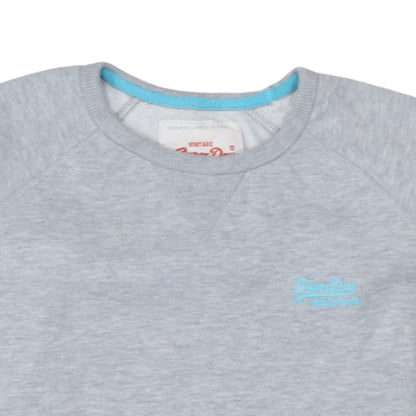 Womens UK Size S Superdry Grey Pullover Sweatshirt