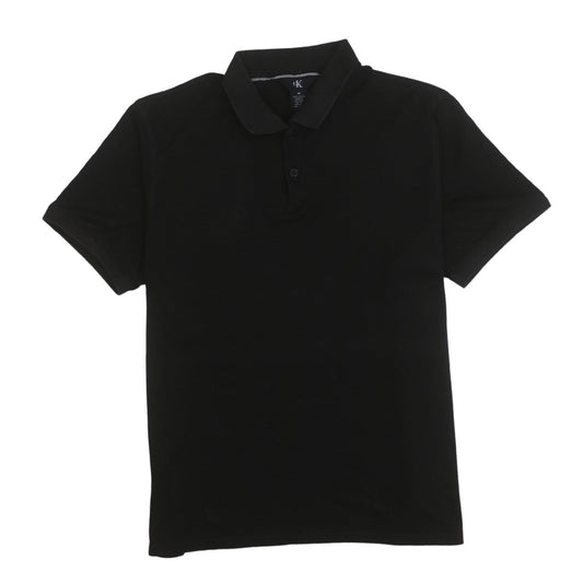 Calvin Klein Men's Black Cotton Short Sleeve Polo Shirt M