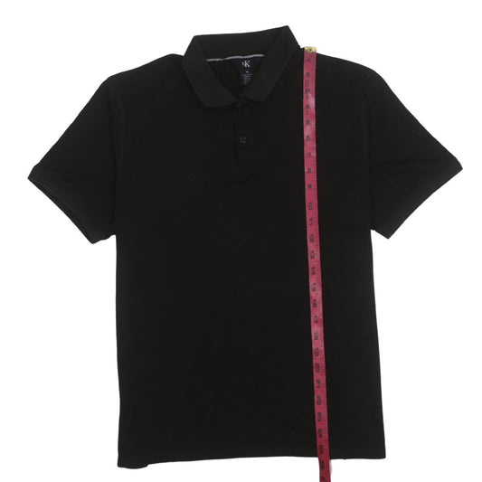 Calvin Klein Men's Black Cotton Short Sleeve Polo Shirt M