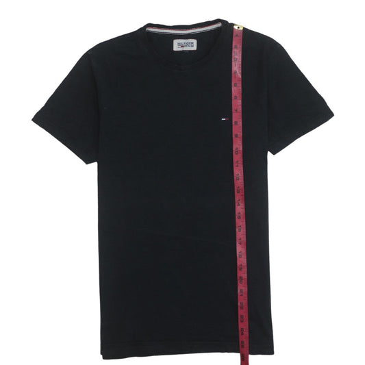 Tommy Hilfiger Men Black Cotton Crew Neck Short Sleeve T-Shirt M