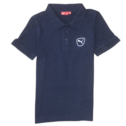 Puma Men's Blue Cotton Short Sleeve Polo Shirt Size S