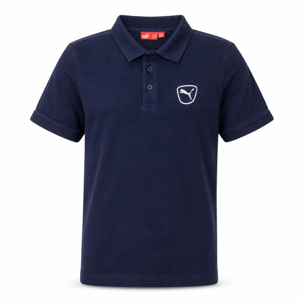 Puma Men's Blue Cotton Short Sleeve Polo Shirt Size S