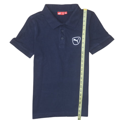 Puma Men's Blue Cotton Short Sleeve Polo Shirt Size S
