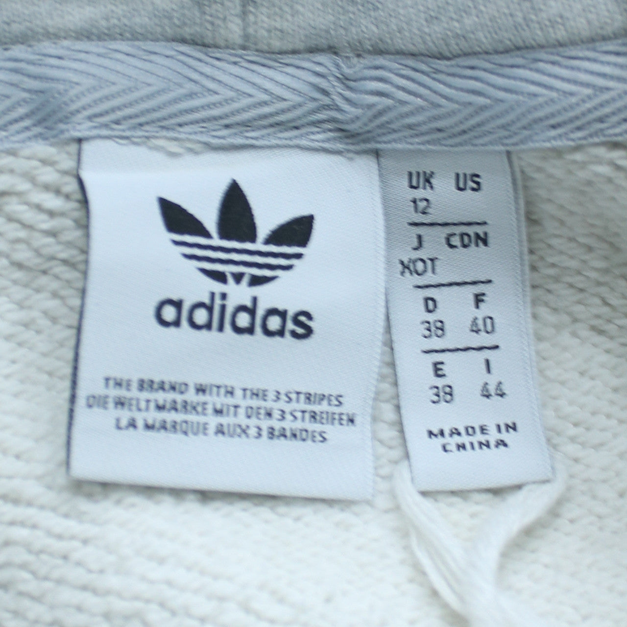 Womens UK Size 12 Adidas Grey Pullover Hoodie