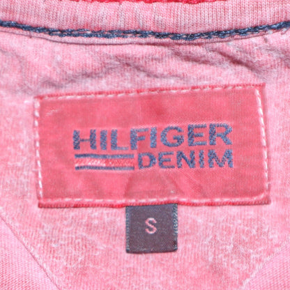 Hilfiger Denim Men's Pink V-Neck Short Sleeve Cotton T-Shirt S