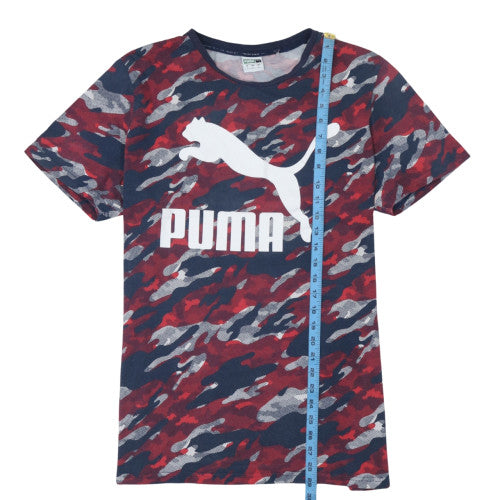 Puma Men's Red Camo Crew Neck Short Sleeve Cotton T-Shirt L