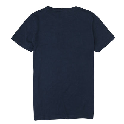 Tommy Hilfiger Men's Blue Cotton Graphic Logo T-Shirt Size M