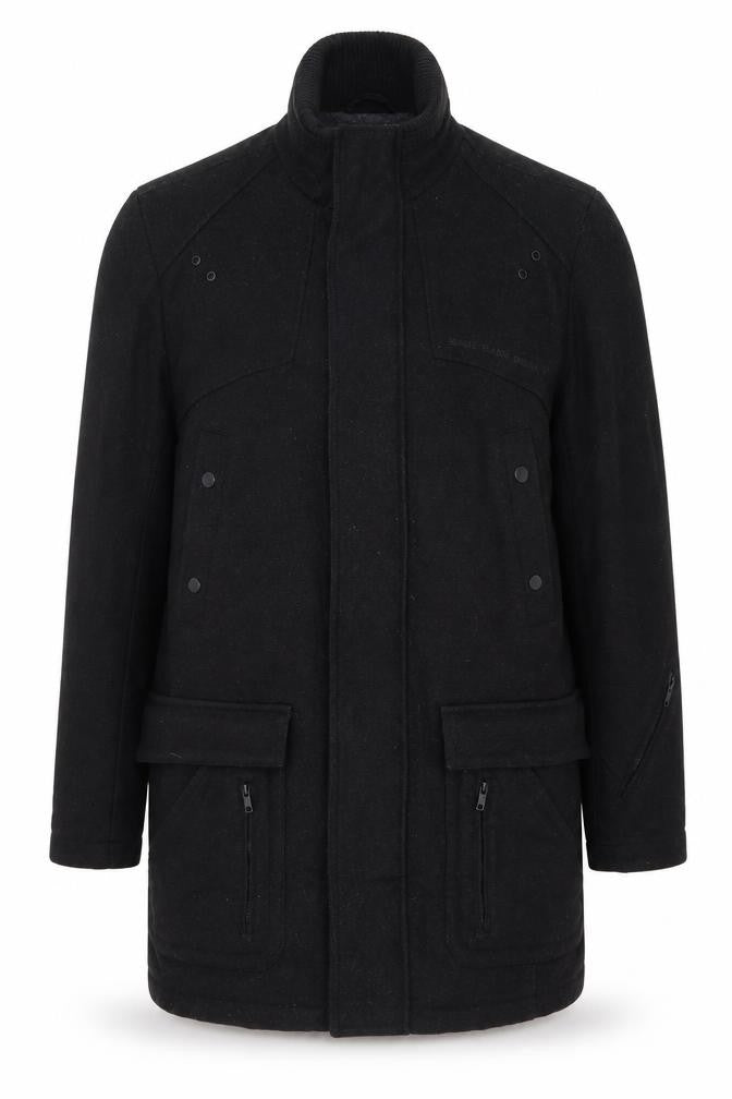Next Signature Men's Black Wool Cashmere Coat L Classic Style