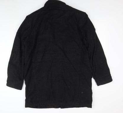 Next Signature Men's Black Wool Cashmere Coat L Classic Style