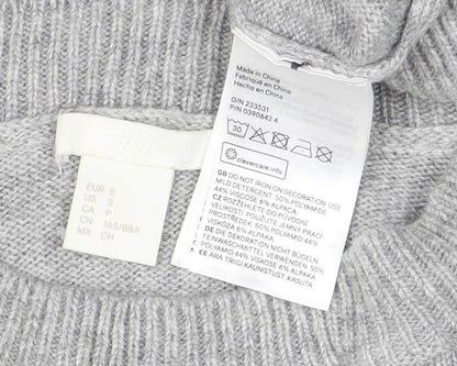 H&M Women’s Grey Sequin Dog Jumper Small Funny Christmas Sweater