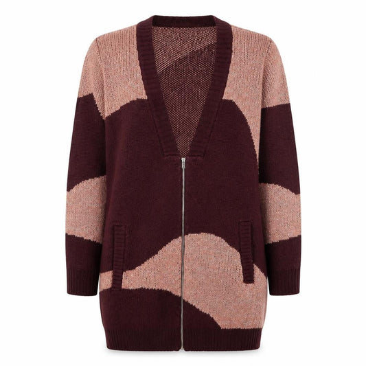 Vila Women’s Multicoloured L Knit Zip Cardigan Longline V-Neck