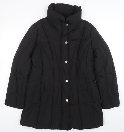 Basler Women’s Black Long Puffer Coat Size 12 Polyester Winter
