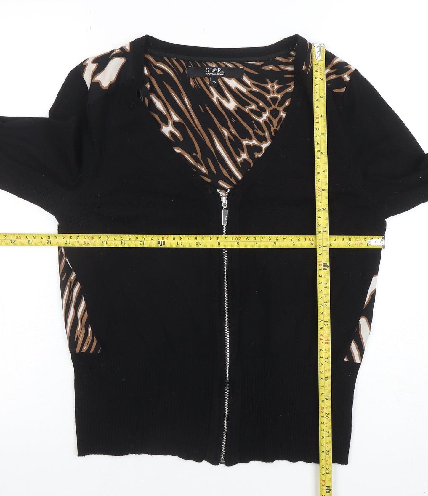 Star by Julien Macdonald Women’s Black Animal Print Zip Jacket Size 12