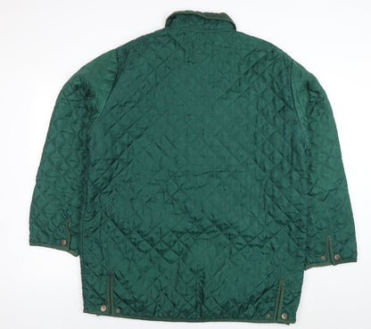 Clinton Men's Green Quilted Nylon Jacket XL Vintage Casual