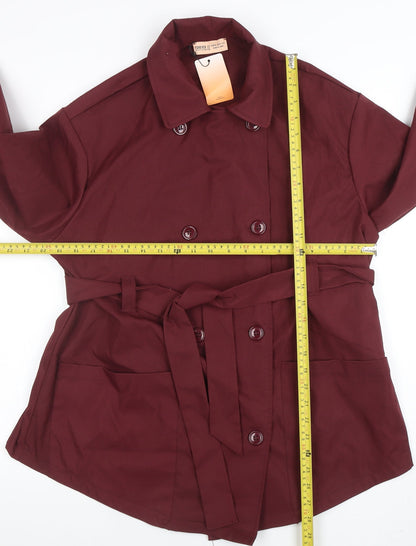 Womens UK Size XS FOREVER 21 Red Trench Coat
